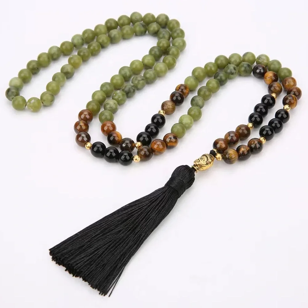 Jade and tigers eye meditation mala - Picture 6 of 8